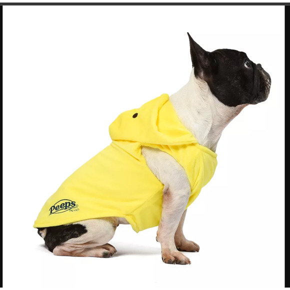 Yellow Peeps Dog Costume Large Jacket HOODIE Beanie Bunny Plush Easter Halloween - Picture 2 of 4